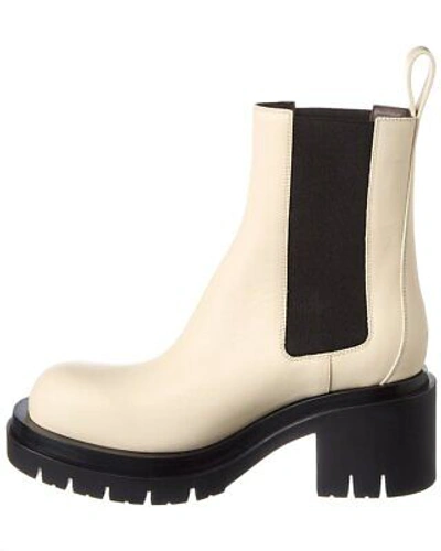 Pre-owned Bottega Veneta Lug Leather Boot Women's In White