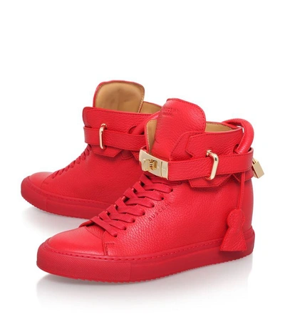 Shop Buscemi Alta 100mm Leather Sneaker