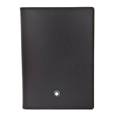 Pre-owned Montblanc Men Card Wallet  Meisterstück 11987 Checkbook Billfold In Black Leather