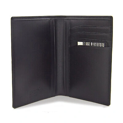 Pre-owned Montblanc Men Card Wallet  Meisterstück 11987 Checkbook Billfold In Black Leather