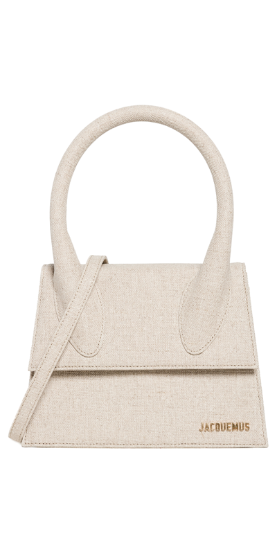 Shop Jacquemus Le Grand Chiquito Satchel Beige