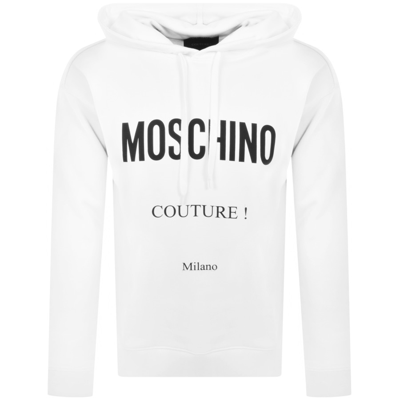 Shop Moschino Iconic Logo Hoodie White