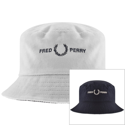Shop Fred Perry Reversible Logo Bucket Hat White