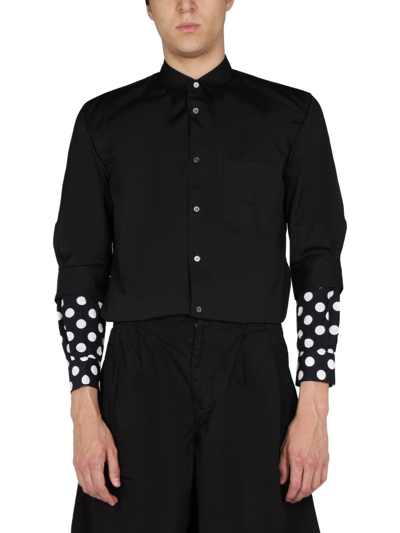 Shop Comme Des Garçons Shirt Polka Dot Print Shirt In Black