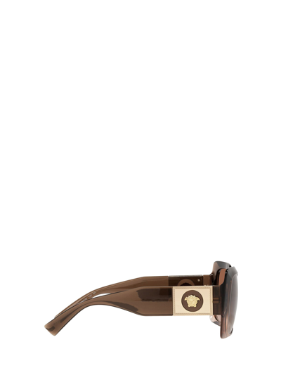 Shop Versace Eyewear Sunglasses In Transparent Brown Gradient