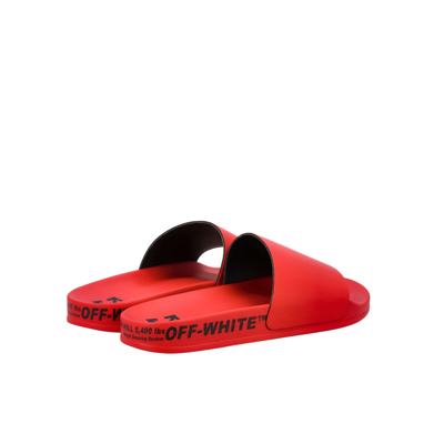 Shop Off-white Industrial Belt Sliders In Rosso