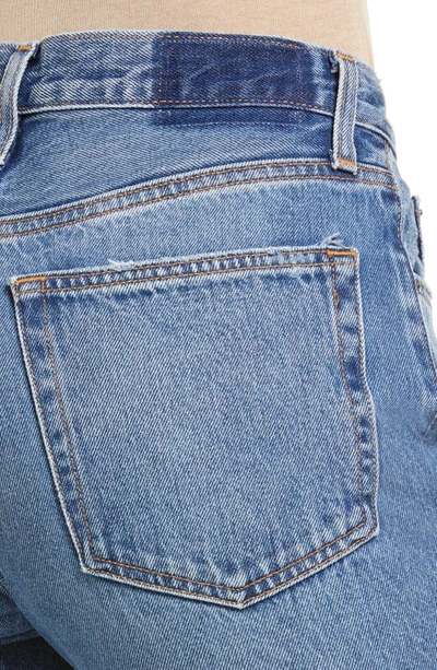 Shop Etica Josie High Waist Raw Hem Flare Jeans In Stone Hill