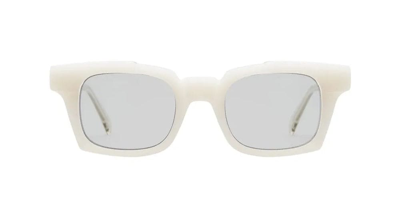 Shop Kuboraum Mask S3 - White Sunglasses Sunglasses In White, Transparent Grey
