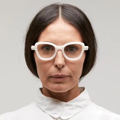 Shop Kuboraum Mask P5 - Ivory Eyeglasses Glasses In Ivory, Cream