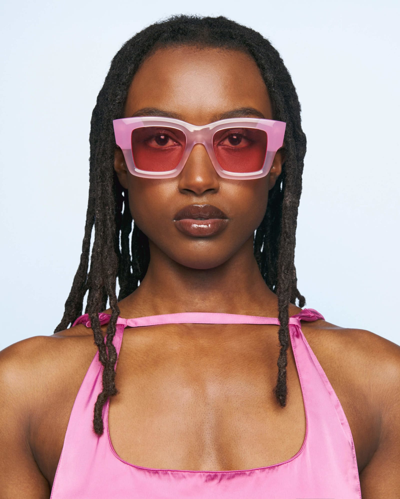 Shop Jacquemus Les Lunettes Baci - Multi Pink Sunglasses Sunglasses