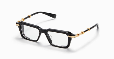 Shop Balmain Legion Iii - Black / Gold Eyeglasses Glasses In Gold, Black