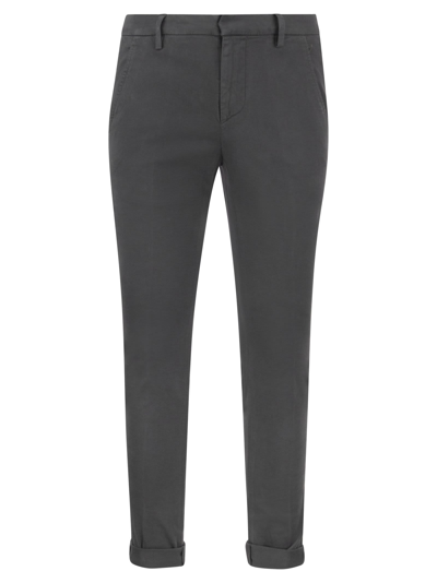 Shop Dondup Gaubert - Slim-fit Gabardine Trousers In Grey