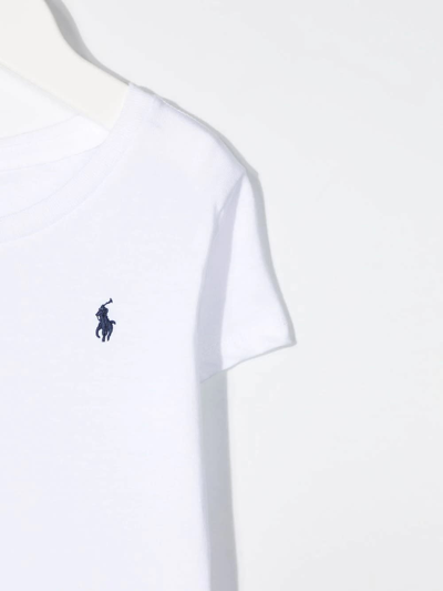 Shop Ralph Lauren Kids White T-shirt With Black Pony In Bianco