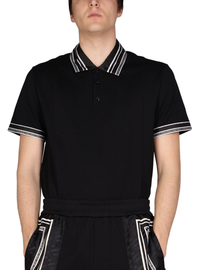 Shop Versace The Greek Polo In Nero