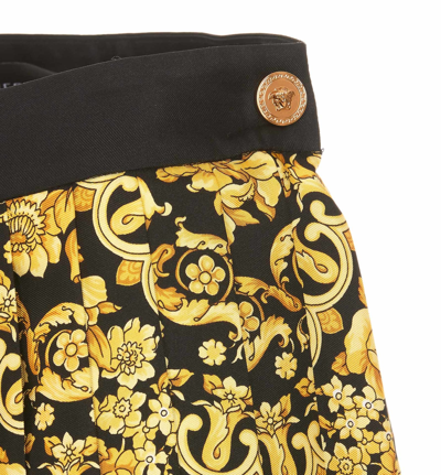 Shop Versace Barocco Print Skirt In Gold
