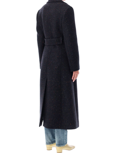 Shop Chloé Slim Trench Coat In Anthracite Blue