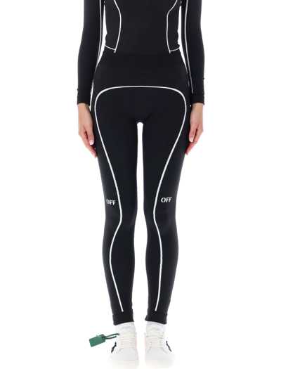 Shop Off-white Athl Off Stamp Seamless Leggings In Black