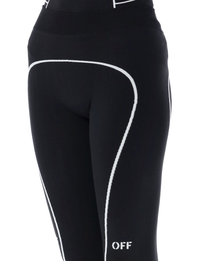 Shop Off-white Athl Off Stamp Seamless Leggings In Black