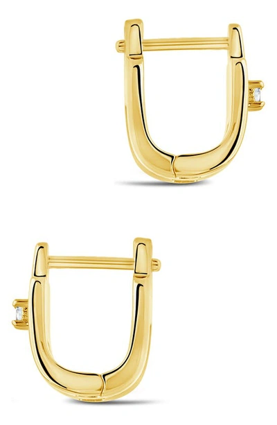 Sterling Forever Zella Cz Huggie Hoop Earrings In Gold
