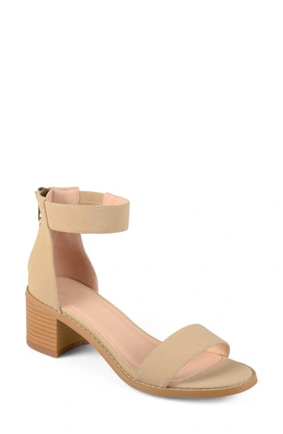 Shop Journee Collection Percy Open Toe Heeled Sandal In Nude