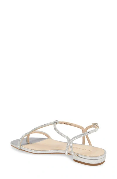 Shop Pelle Moda Barber T-strap Sandal In Silver Metallic Suede