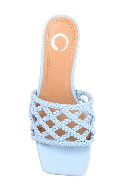 Journee Collection Evvie Womens Round Open Toe Block Heel Pumps In Blue