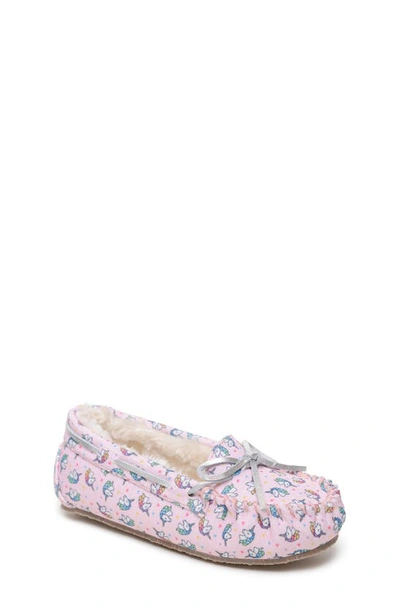 Shop Minnetonka Unicorn Faux Fur Lined Driving Shoe In Pink Unicorn