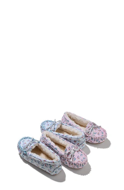 Shop Minnetonka Unicorn Faux Fur Lined Driving Shoe In Pink Unicorn