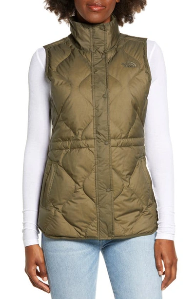The North Face Westcliffe Water Repellent Down Vest In New Taupe Green