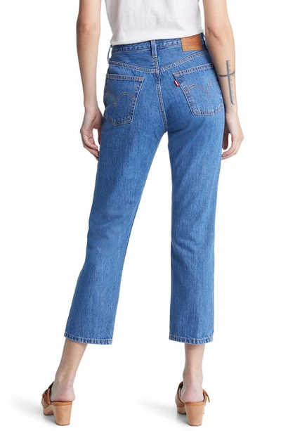 Shop Levi's 501® High Waist Raw Crop Straight Leg Jeans In Sansome Breeze Stone