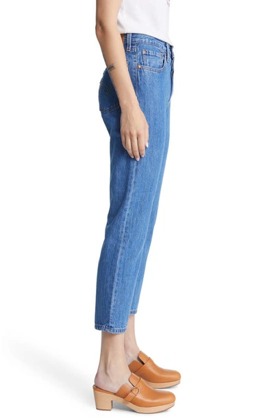 Shop Levi's 501® High Waist Raw Crop Straight Leg Jeans In Sansome Breeze Stone