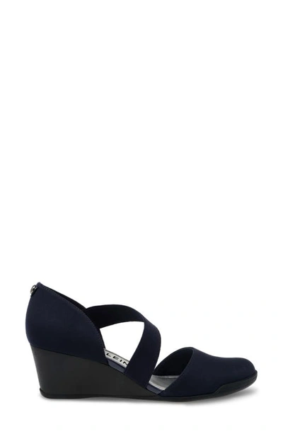 Anne Klein Tara Wedge Pump In Navy Multi