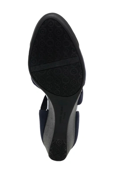 Anne Klein Tara Wedge Pump In Navy Multi