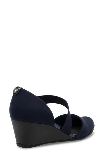 Anne Klein Tara Wedge Pump In Navy Multi