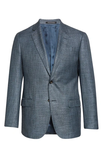 Shop Emporio Armani G Line Solid Sport Coat In Solid Medium Blue