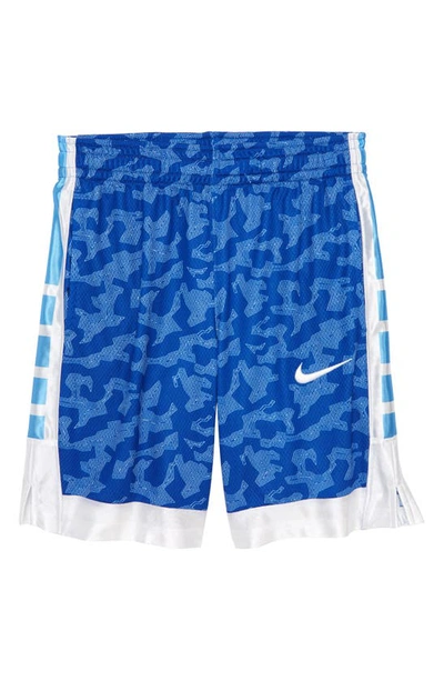 Shop Nike Kids' Dri-fit Elite Basketball Shorts In Game Royal/white/white