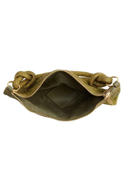Cult Gaia Hera Nano Knotted Embellished Shoulder Bag In Fatigue