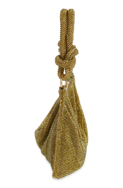 Cult Gaia Hera Nano Knotted Embellished Shoulder Bag In Fatigue