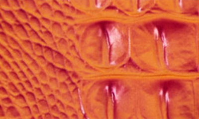 Shop Brahmin Marley Croc Embossed Leather Crossbody Bag In Dusty Orange Melbourne