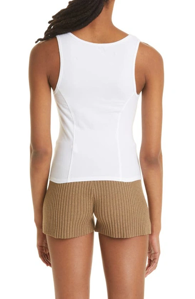 Shop The Range Seamed Sueded Jersey Tank In White
