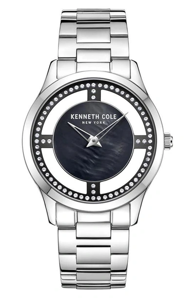 Shop Kenneth Cole Transparent Crystal Bracelet Watch, 38.5mm In Silver