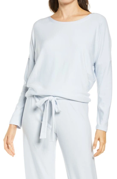 Shop Eberjey Softest Sweats Pajama Top In Gray Dawn