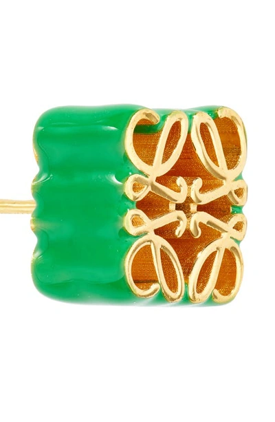 Shop Loewe Anagram Stud Earrings In Bright Green