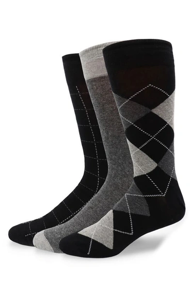 Shop Lorenzo Uomo 6-pack Assorted Cotton Blend Dress Socks In Black