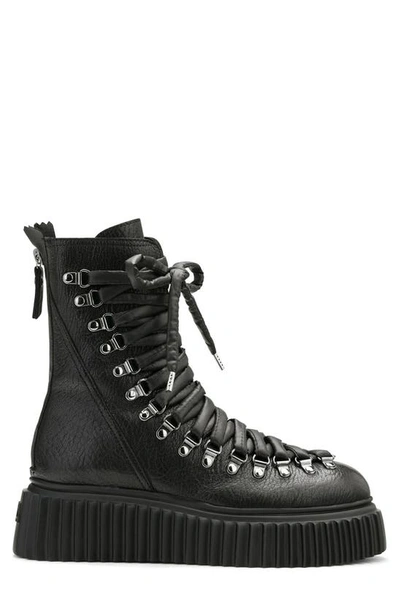 Shop Agl Attilio Giusti Leombruni Dromo Lace-up Combat Boot In Black