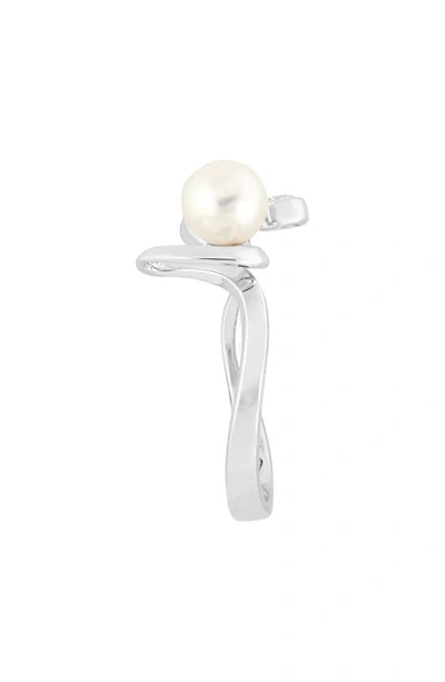 Mikimoto Love Script Pearl & Diamond Ring In 18kw