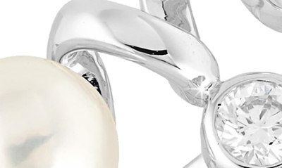 Mikimoto Love Script Pearl & Diamond Ring In 18kw