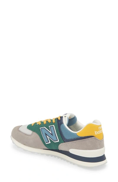 Shop New Balance 574 Classic Sneaker In Grey/ Forest Green