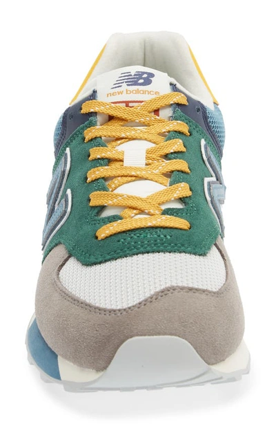 Shop New Balance 574 Classic Sneaker In Grey/ Forest Green
