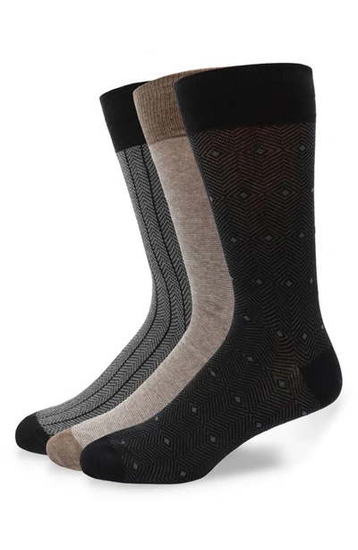 Shop Lorenzo Uomo 6-pack Assorted Cotton Blend Socks In Brown